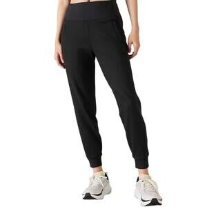 Athleta Rainier Jogger Pants High Rise Pocket Athletic Running Black Large NWT